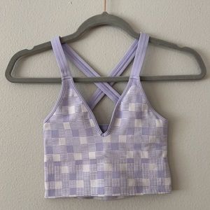 FP Movement Good Karma Jacquard Crop XS/S wildflower lavender sports bra/top